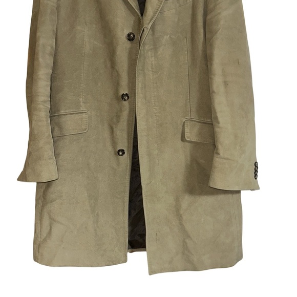 Banana Republic Men's Tan Trench Coat Velvet Size Large - Picture 3 of 15